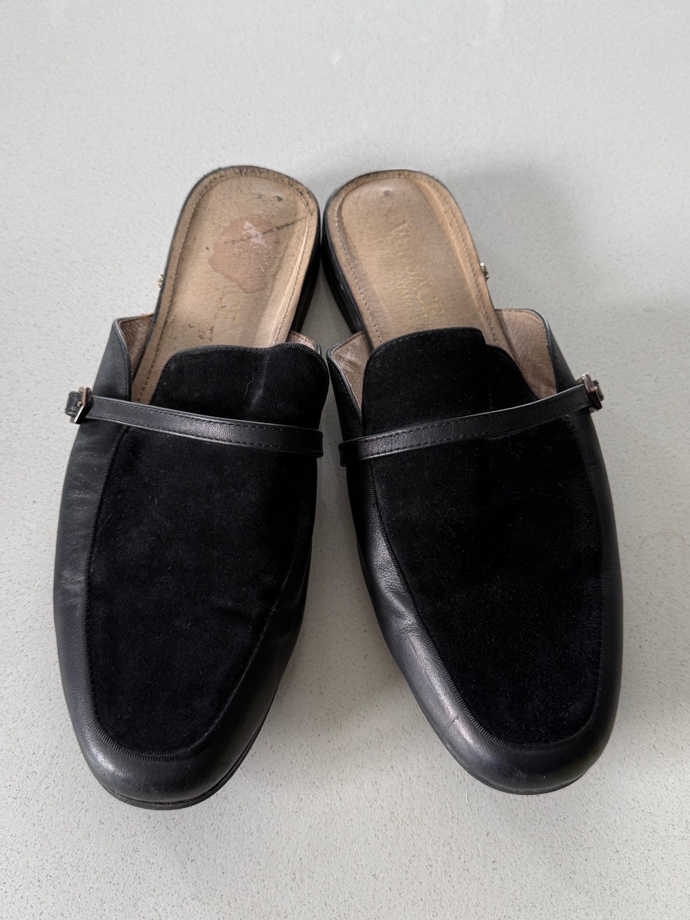 Versace Black Suede & Leather Slip-On Loafers